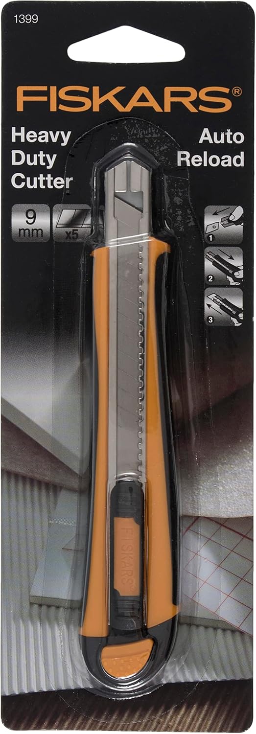 Fiskars Profi-Magazincuttermesser, 9 mm, Orange/Schwarz, 1004621 9 mm Profi, 9 mm Profi