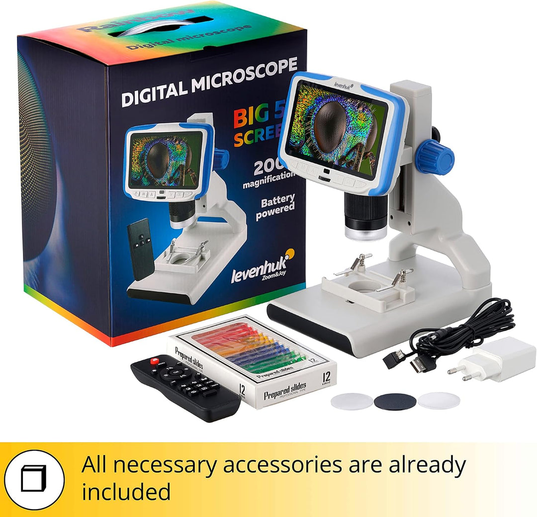 Levenhuk Rainbow DM500 LCD STEM Digitales Mikroskop für Kinder 7-200x Zoom