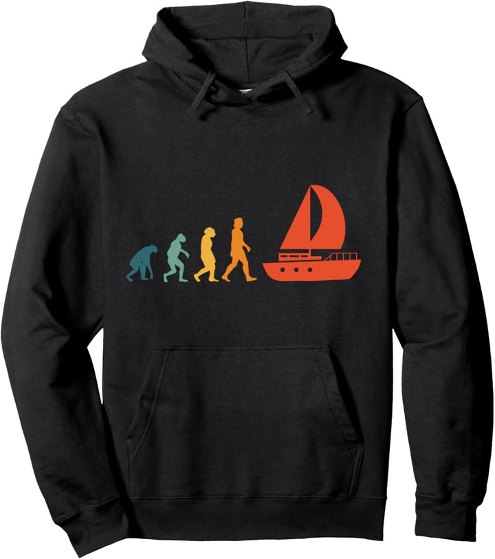 Segelboot Evolution Retro Kapitän Segler Schiff Segeln Boot Pullover Hoodie