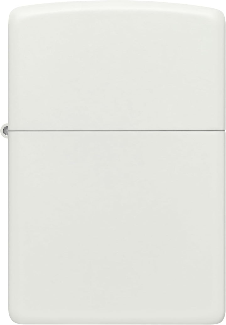 ZIPPO - White Matte - nachfüllbares Sturmfeuerzeug in hochwertiger Geschenkbox (weiss, Flammenmotiv