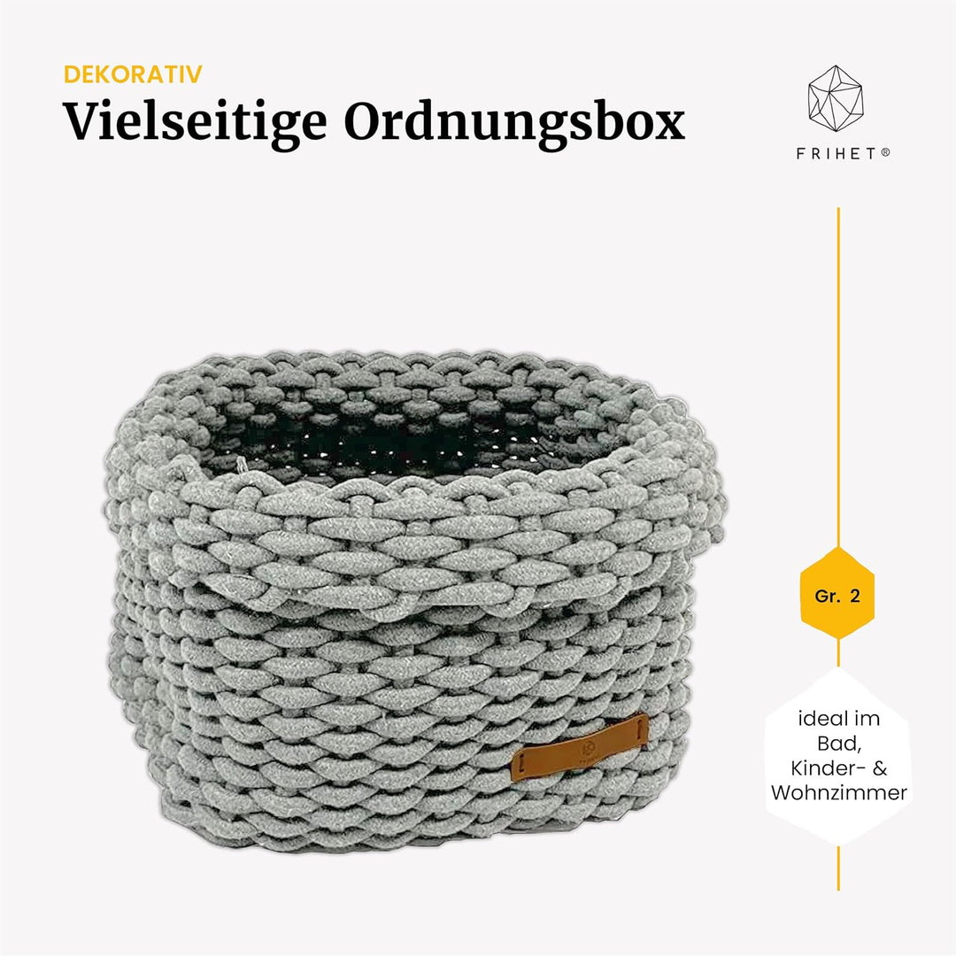 Frihet® Geflochtener Baumwoll-Aufbewahrungskorb für KALLAX Regal | Stilvolle Ordnung und praktische