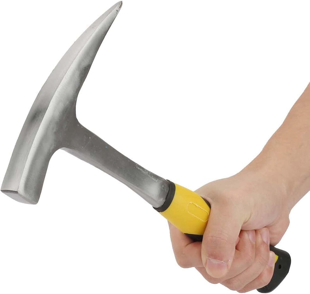Geologischer Hammer mit Entenschnabel, hochwertiger Kohlenstoffstahl, ergonomischer Gummigriff, Präz