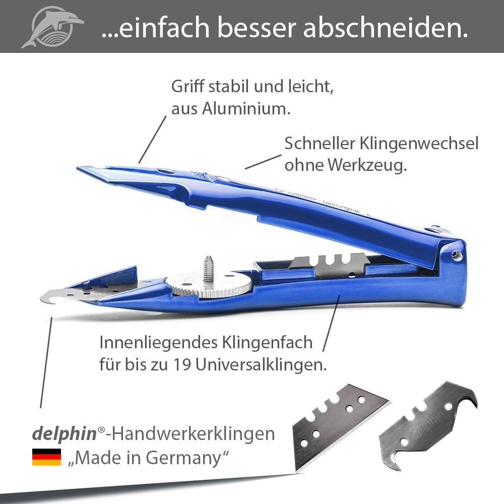 Delphin®-03 Style Edition inkl. Klingen und Kunststoffköcher, Teppichmesser