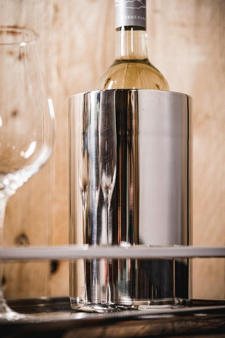 Champagnerkühler doppelwandig, Weinkühler, Flaschenkühler Sektkühler Getränkekühler aus Edelstahl Si