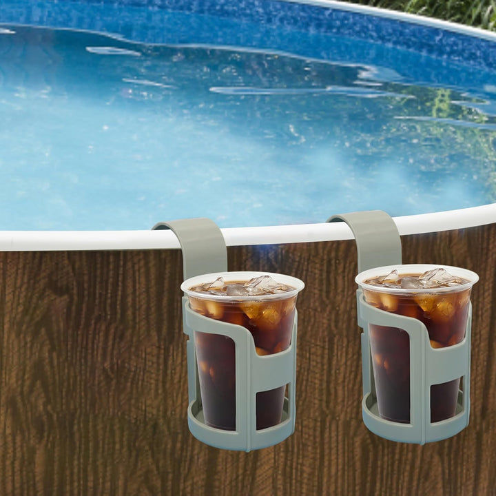 Pool-Getränkehalter, 2er-Pack oberirdische Pool-Getränkehalter mit Haken, Kunststoff- für den Einsat