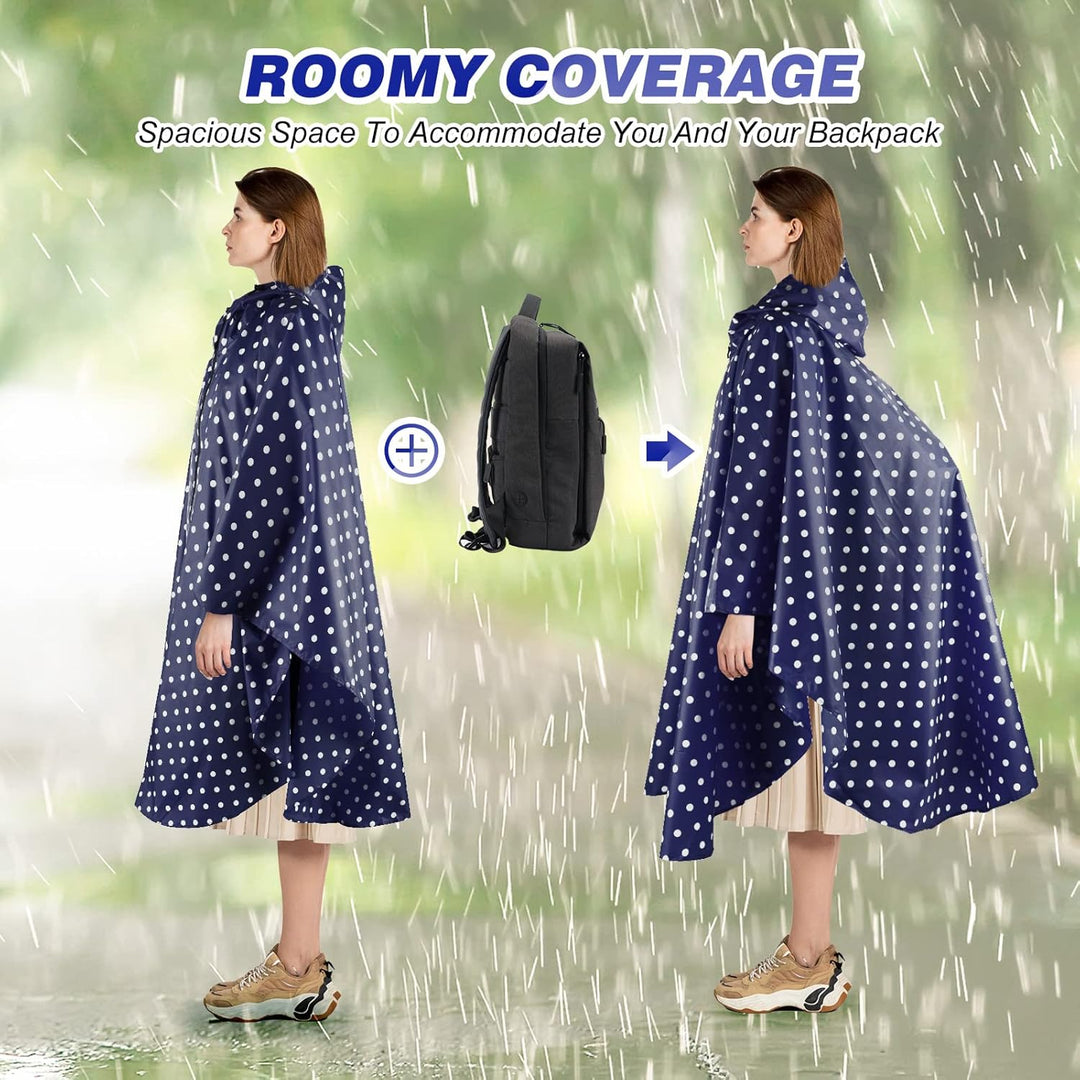 LAMA Mode Regenponcho Unisex Regenmantel Atmungsaktiv Regencape Leicht Regenjacke Regenschutzbekleid