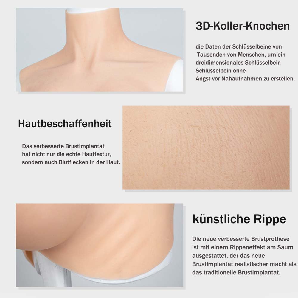 YINSUCDS Neue 2-nd Generation Silikon Brustplatte Hohe Hals Stil Brust C-G Cup BH FüR Transvestiten