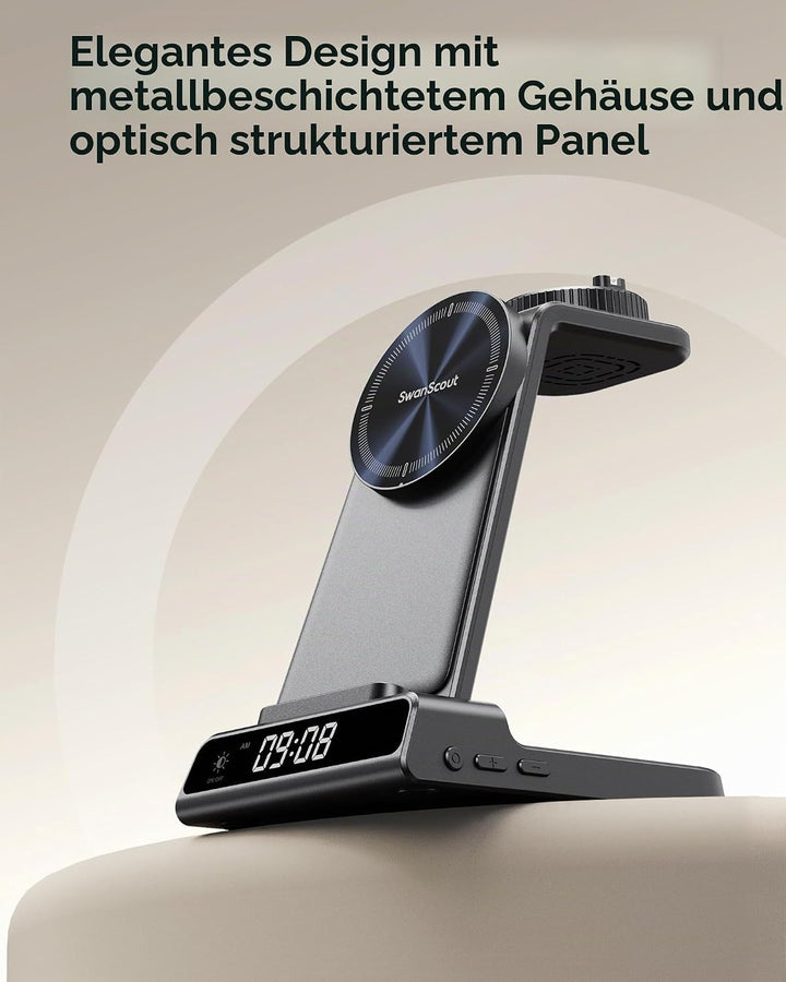 Ladestation für Garmin Watch, Magnetisch Induktive Ladestation für iPhone 17 16 15 14, 3 in 1 Wirele