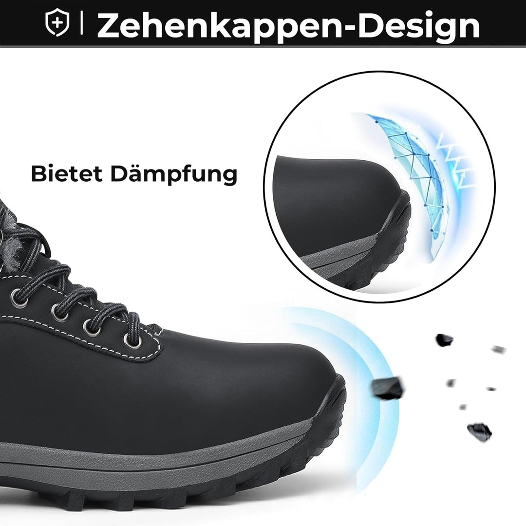 Mishansha Winterschuhe Damen Gefüttert Winterstiefel Herren Warm WinterBoots Gr.36-48 36 EU Schwarz