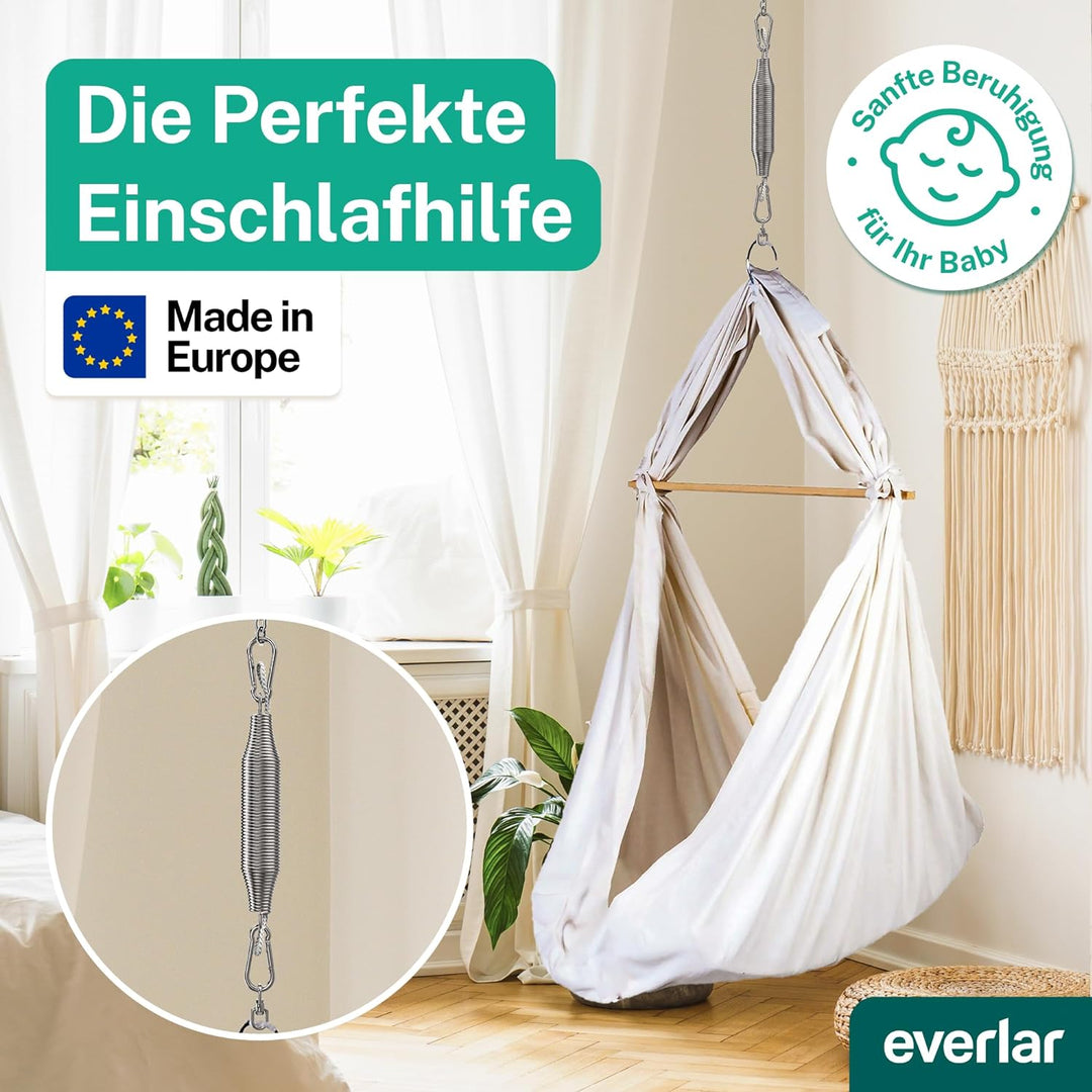 everlar® Feder für Babywiege I Perfekte Einschlafhilfe Made in EU I Für raschen & ruhigen Schlaf I F
