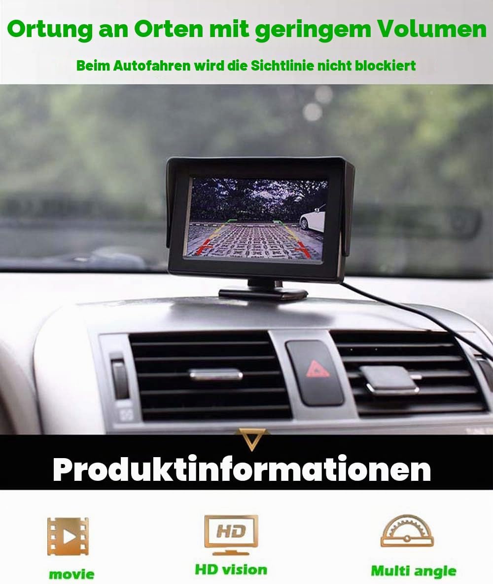 4,3-Zoll-Umkehrmonitor für Umkehr- und Frontkamera/12-24 Volt/Kamera Stromversorgung/Bildspiegelung/