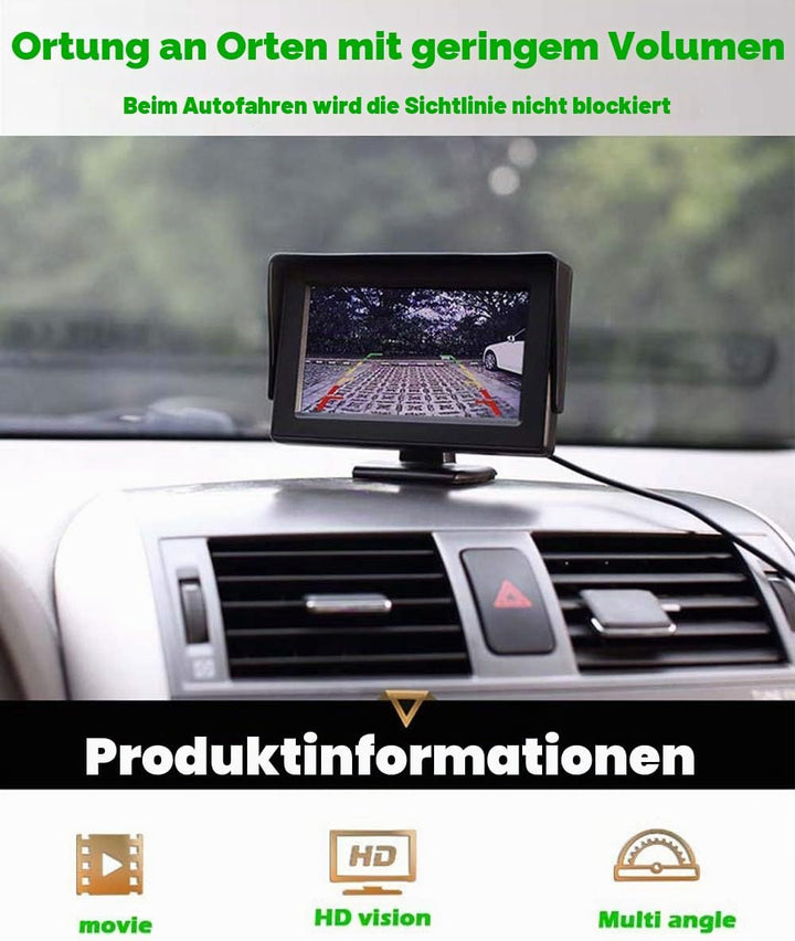 4,3-Zoll-Umkehrmonitor für Umkehr- und Frontkamera/12-24 Volt/Kamera Stromversorgung/Bildspiegelung/