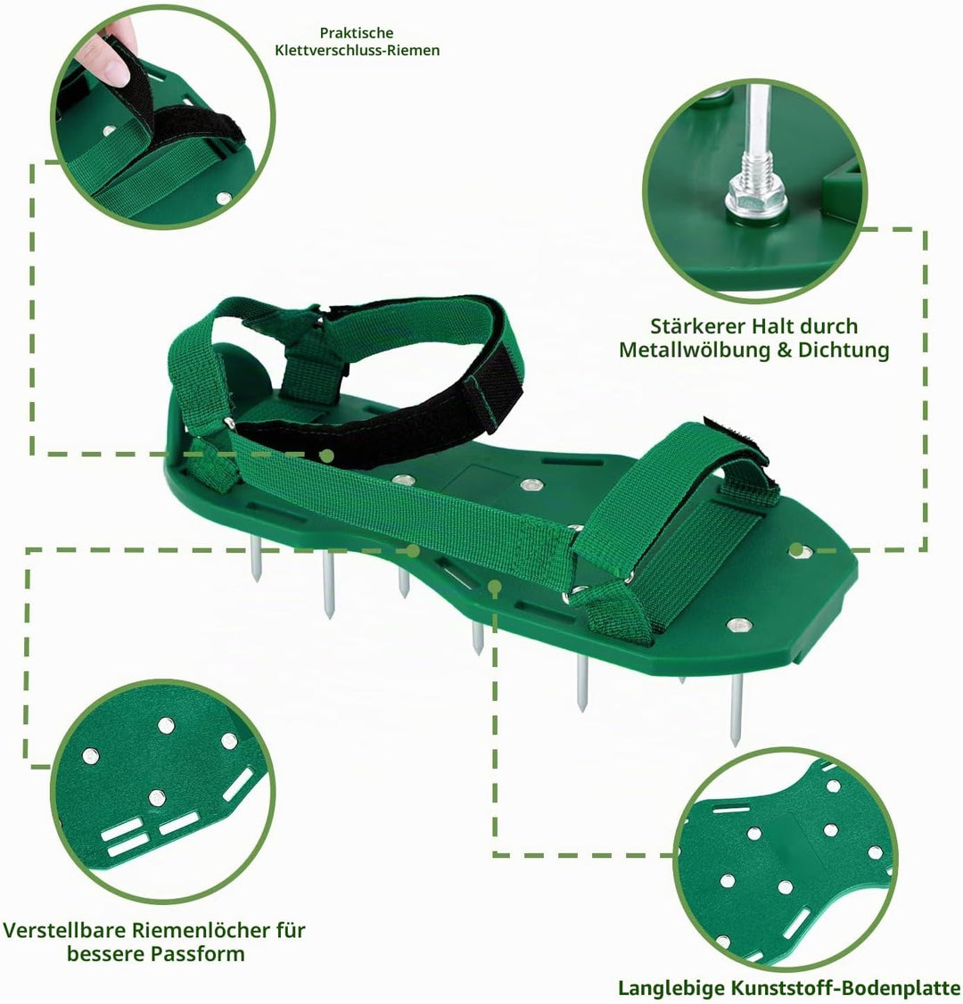 Ohuhu Rasenlüfter Schuhe Nagelschuhe mit Schaufel Kostenlose Installation, Rasenbelüfter Aerifiziere