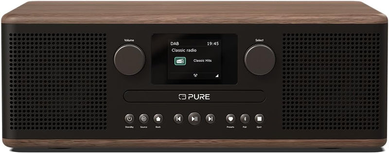 Pure Classic C-D6 Musiksystem (CD-Player, DAB+/FM, Bluetooth, AUX, USB, Wecker, Sleeptimer) Coffee B