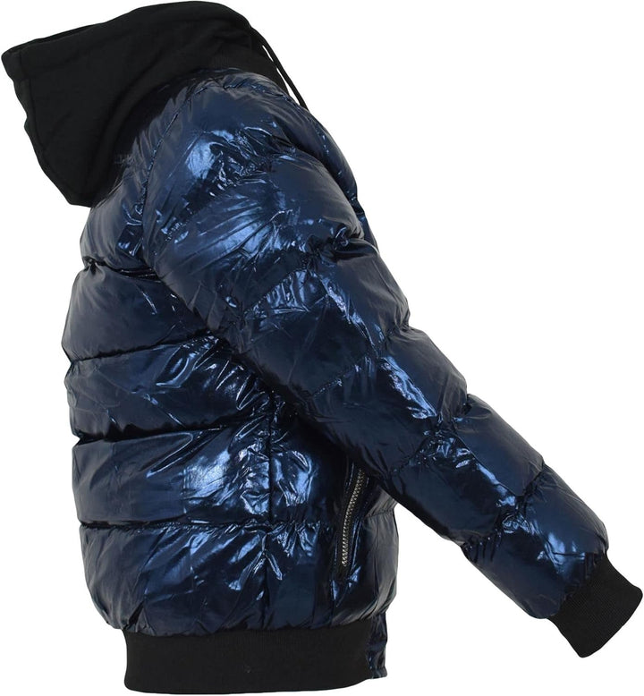 A2Z 4 Kids Mädchen Jungen Mode Shiny Gepolstert Jacke Metallisch Nasses Aussehen Bubble Mäntel Städt