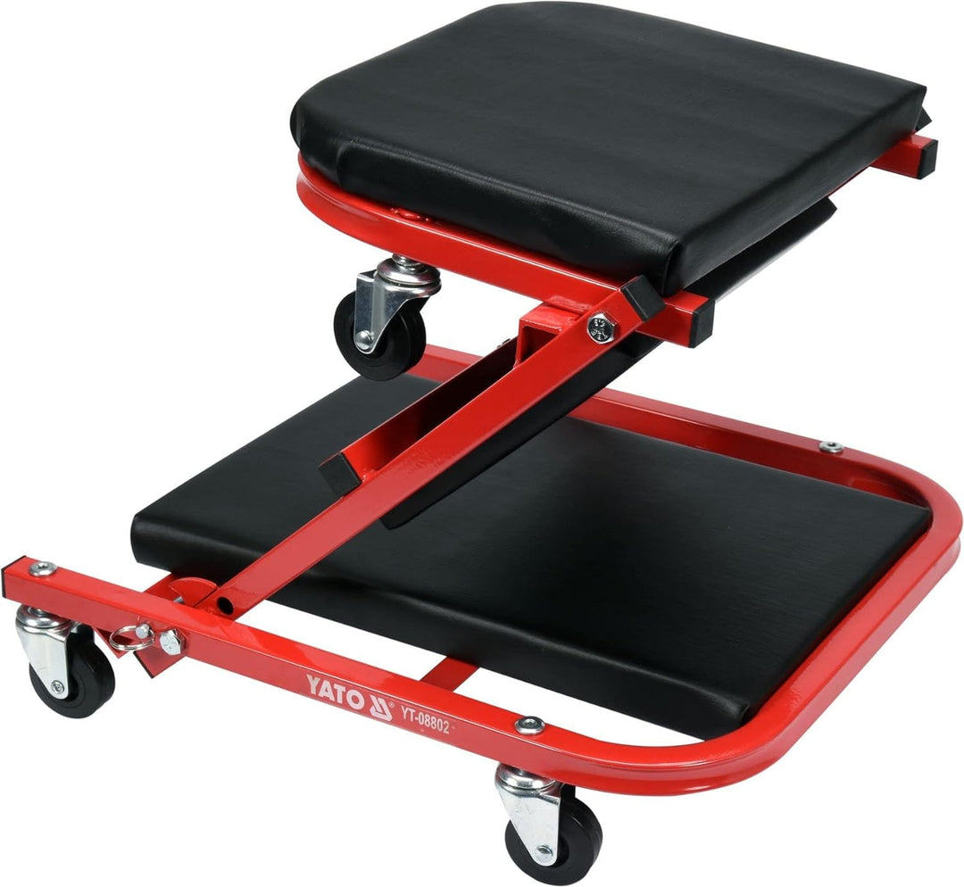 YATO Profi 2 in 1 Montage Rollbrett &plus; Werkstatthocker 150kg 6 leichtgängige 360° Rollen Werksta