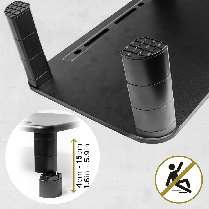 Duronic DM055 Monitorständer 40×28 cm – höhenverstellbarer Bildschirmständer 4–15 cm mit Handyhalter