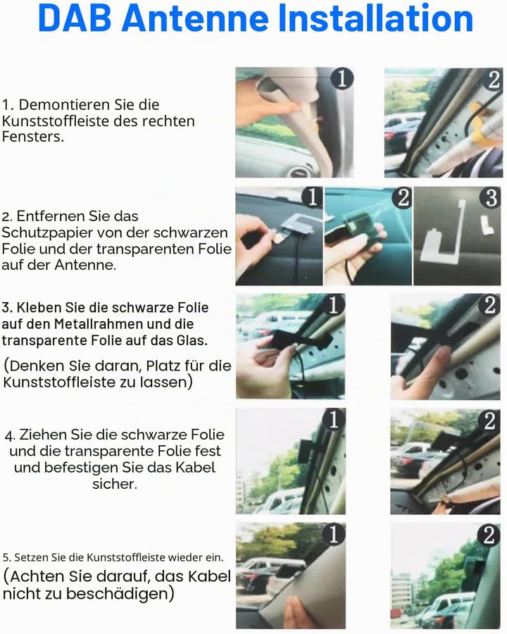 Auto DAB/DAB+ Dongle USB Adapter mit Autoscheibenantenne, Universal für Android Autoradio Player, mi