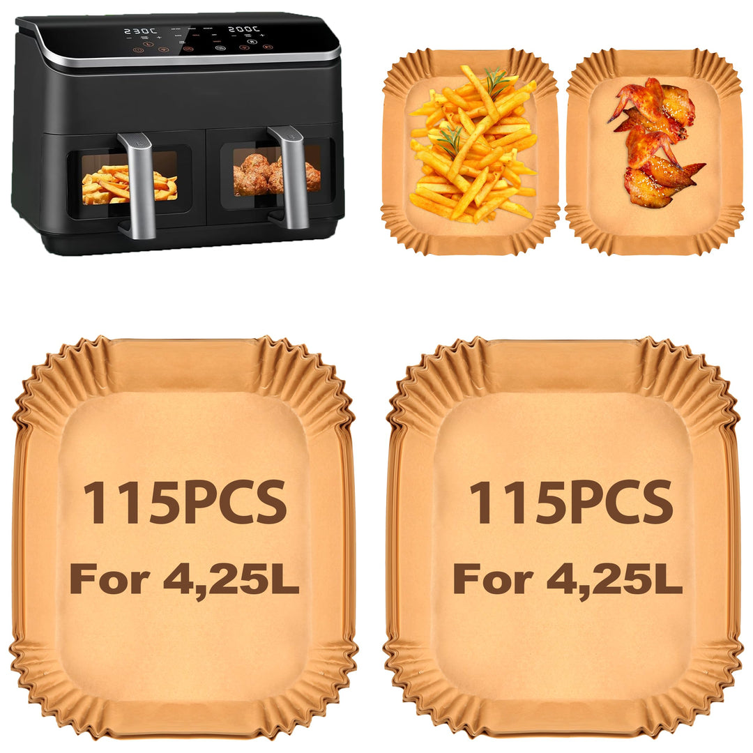 230 Stück Backpapier für Heissluftfritteuse COSORI 2 Kammern 8,5L, Airfryer Backpapier für Cosori CA
