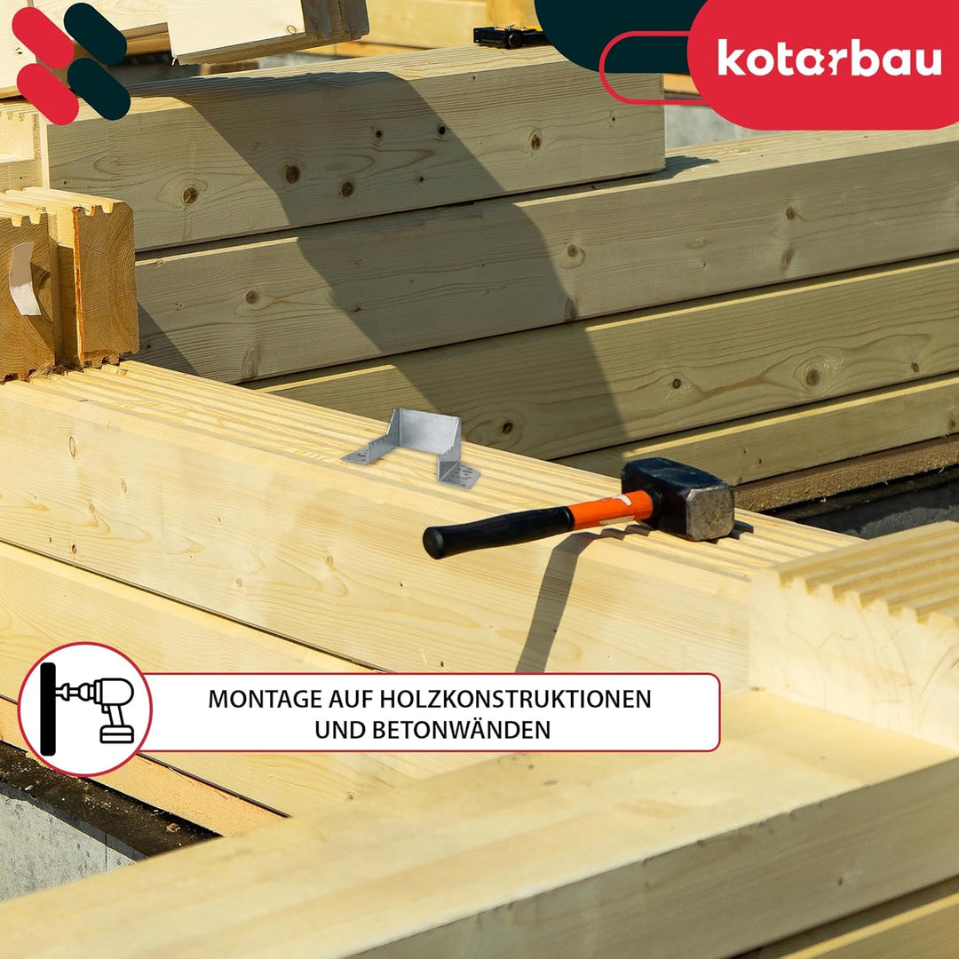 KOTARBAU® 10er Set Balkenschuh Typ A 140 mm Holzbalkenverbinder Balkenverbinder Verbinder für Baukon