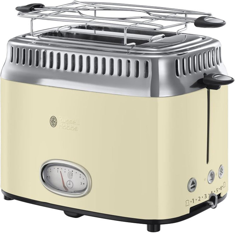 Russell Hobbs Retro Vintage Cream Wasserkocher + Toaster Wasserkocher + Toaster Set, Wasserkocher +