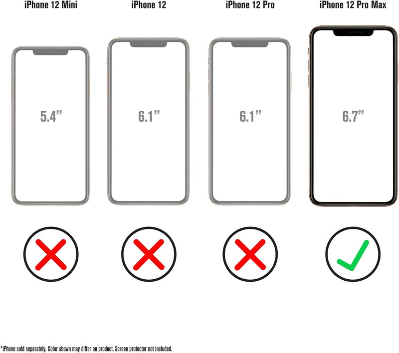 Vibe Series Hülle, designt für iPhone 12 Pro Max, patentierte drehbare Stummschaltung, 3 m fallfest,