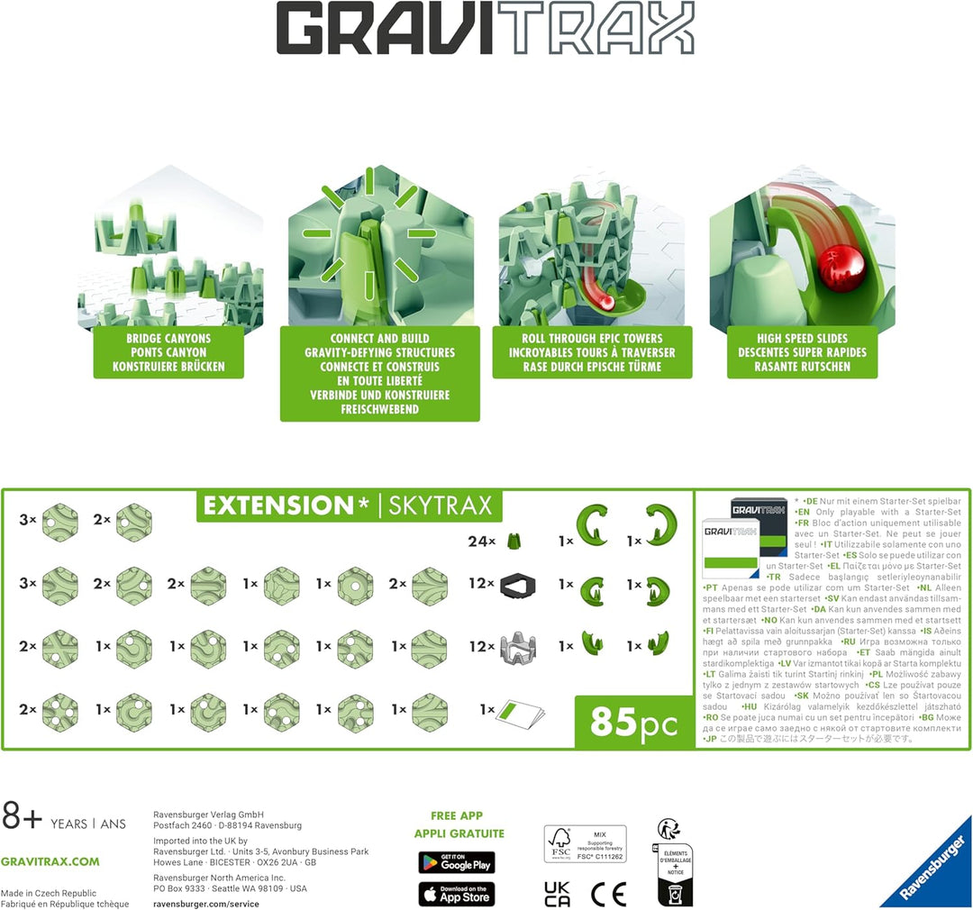 Ravensbuger GraviTrax Extension Skytrax - GraviTrax Erweiterung für Ihre spektakulären Kugelbahnen -