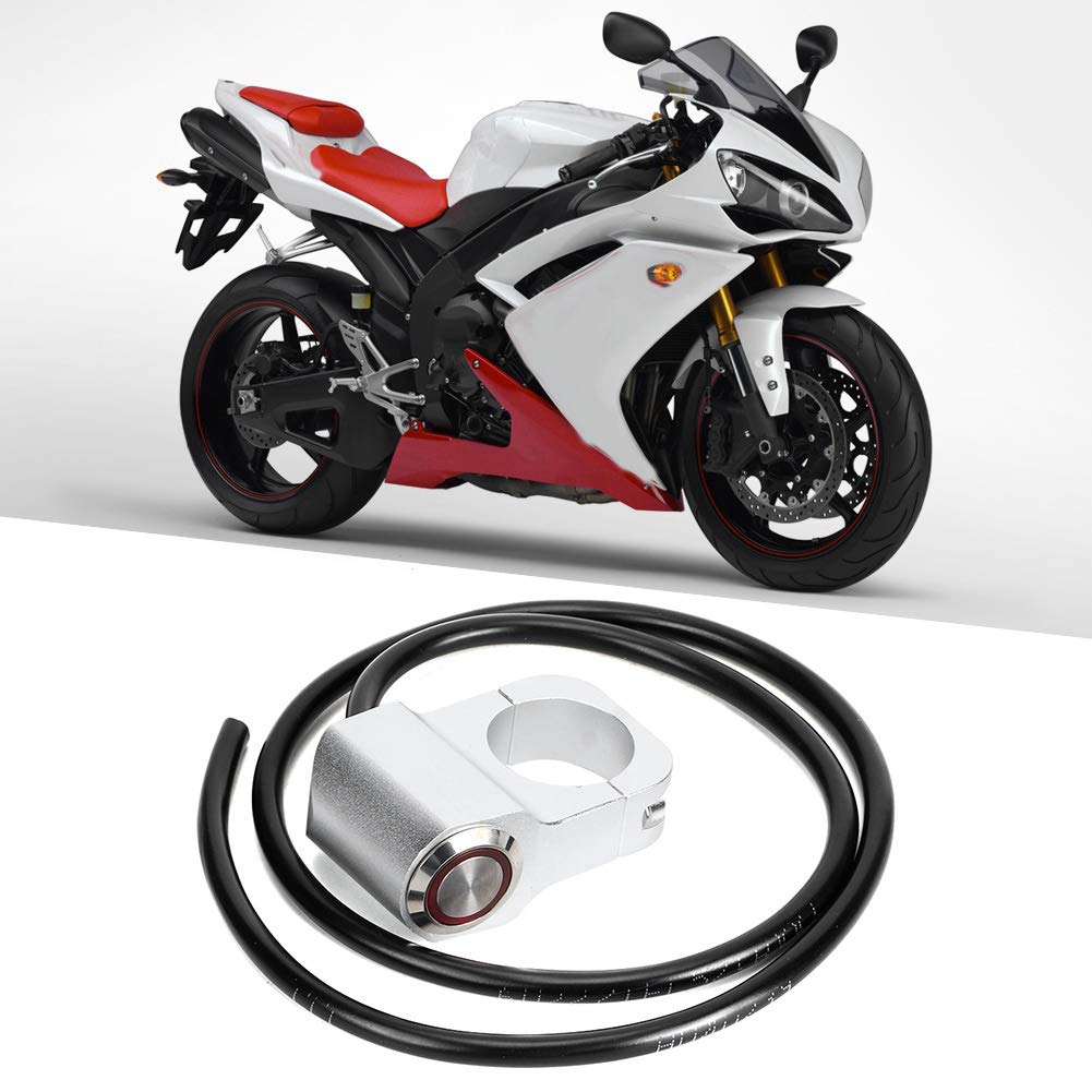 Motorrad, Fahrrad, Silber C4M139 25mm/0.98 Zoll wasserdichter Stahl Scheinwerfer Lenker Scheinwerfer