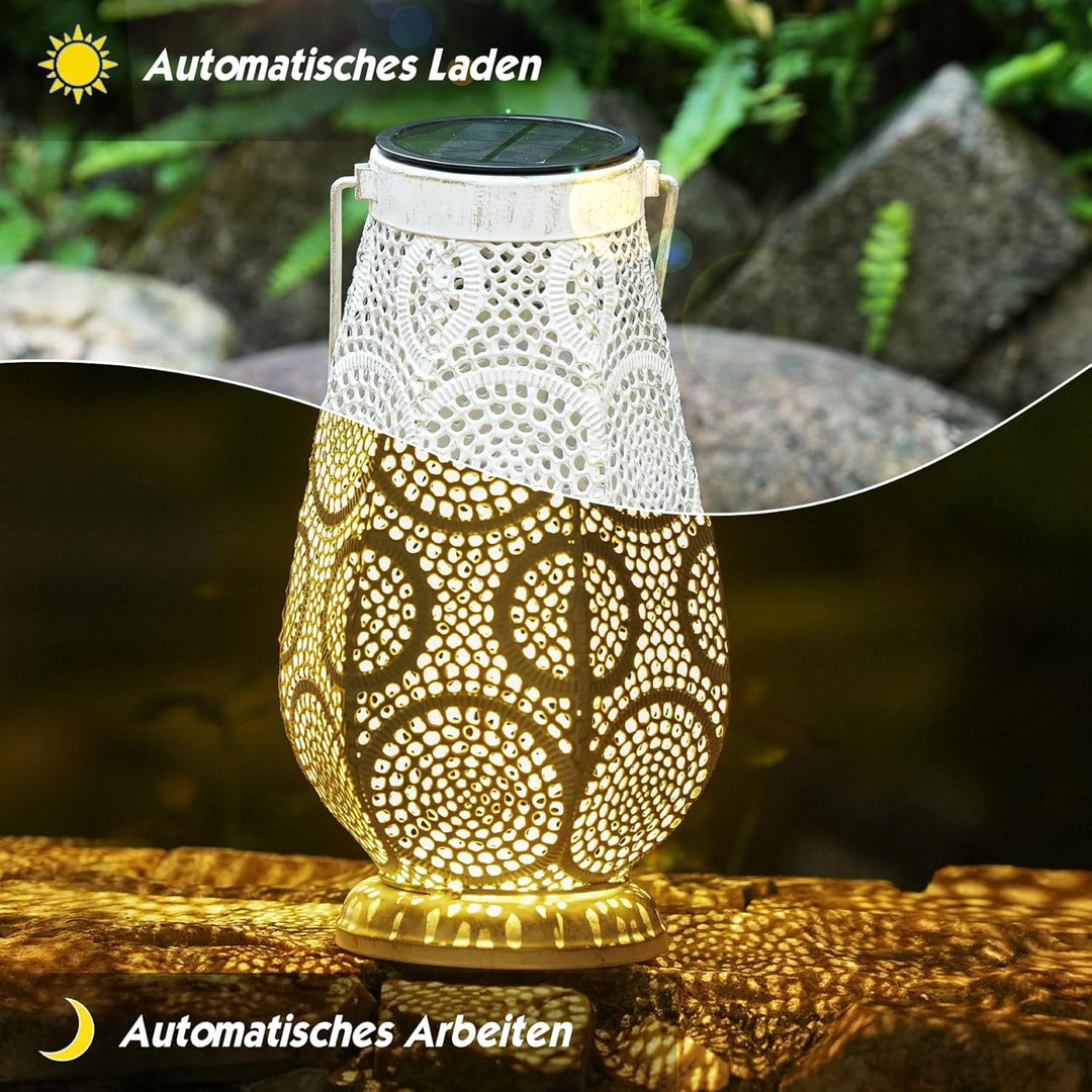 JOYCREATOR Metall Solar Laternen für Draussen, LED Solarlaterne für Aussen IP65 Wasserdicht, Orienta