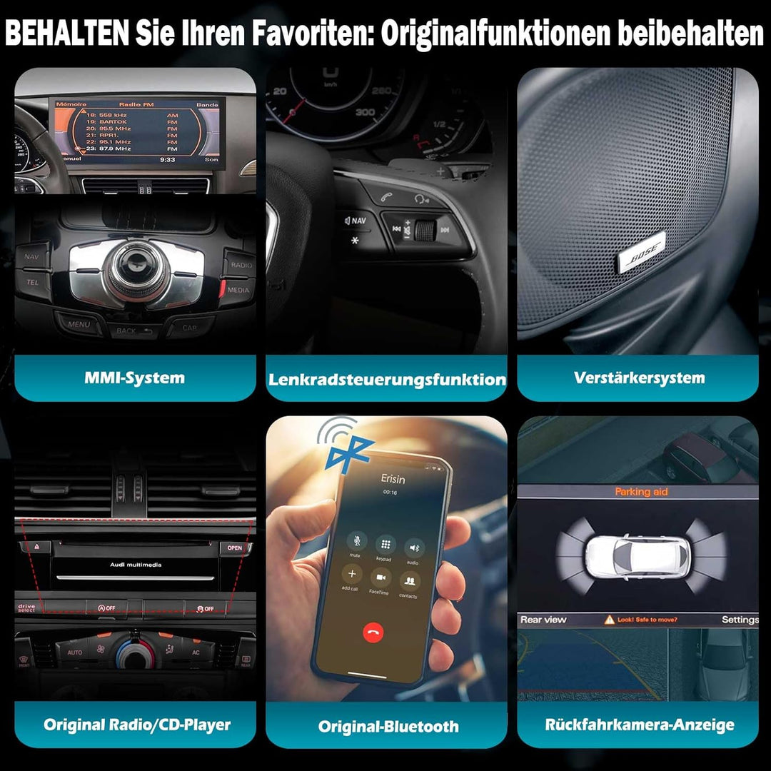 Erisin 12.3 Zoll Android 12 Autoradio mit GPS Navigation für Audi A4/A5/B8/S4/S5 2009-2016 Unterstüt