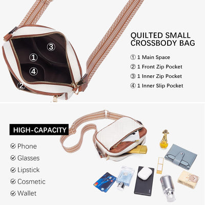 BOSTANTEN Damen Handy Umhängetasche, Crossbody Bag mit verstellbarem Breiter Gurt, PU Leder Gesteppt