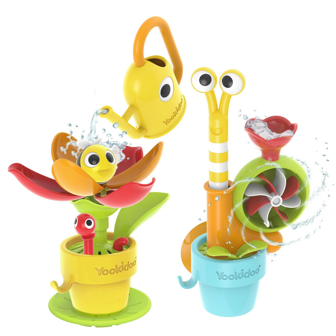 Yookidoo Baby-Badespielzeug für Kleinkinder (Alter 1–3 Jahre), Gartenabenteuer-Set, Schnecke und Blu