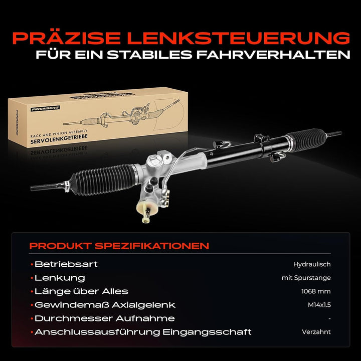 Frankberg Lenkgetriebe Servolenkgetriebe Hydraulisch für Linkslenker Kompatibel mit 3er E46 325 330