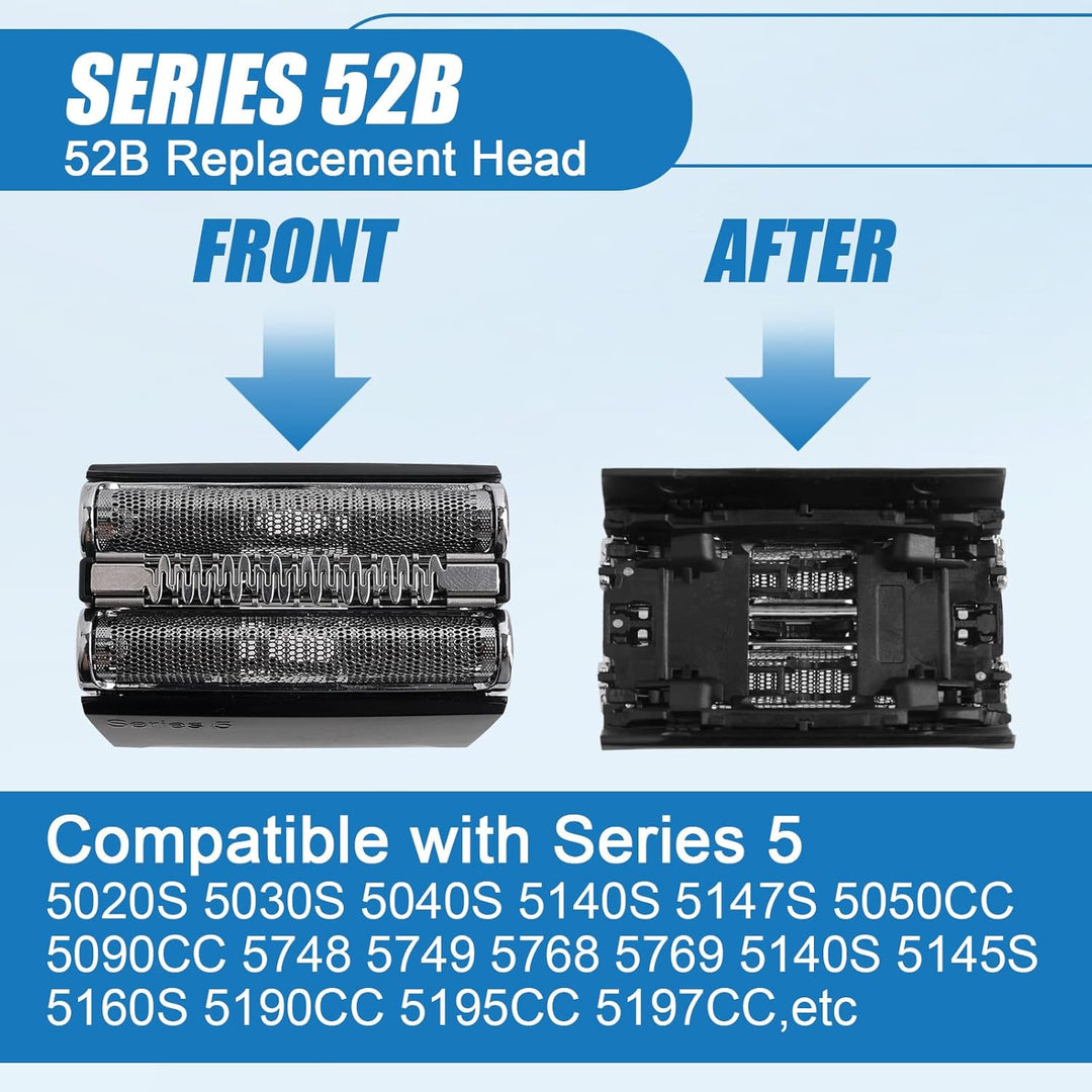 2 Stück 52B Scherkopf Serie 5, Elektrischer S5 Rasierkopf Kompatibel Mit Braun Series 5, S5 Scherkop