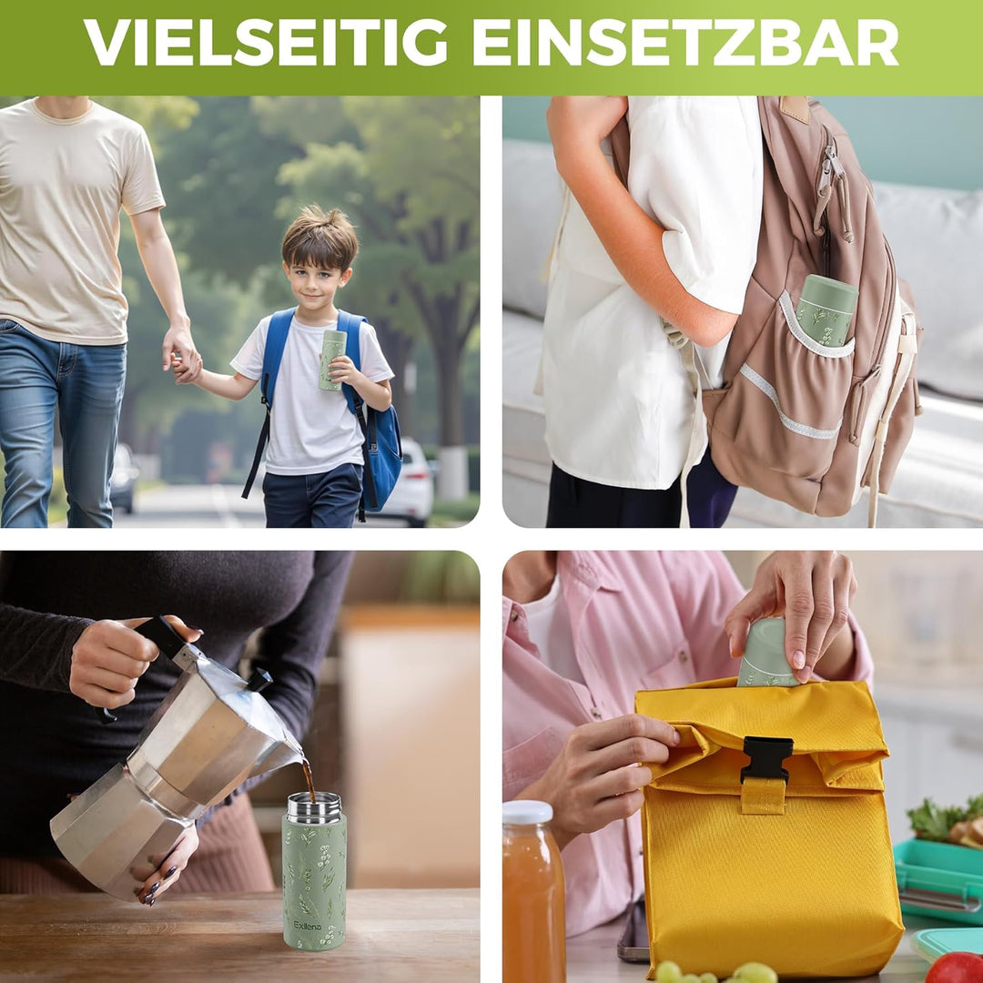Mini Thermosflasche 250ml mit Edelstahl-Deckel, Trinkflasche Klein Doppelwandige Vakuum–Ultra-Kompak