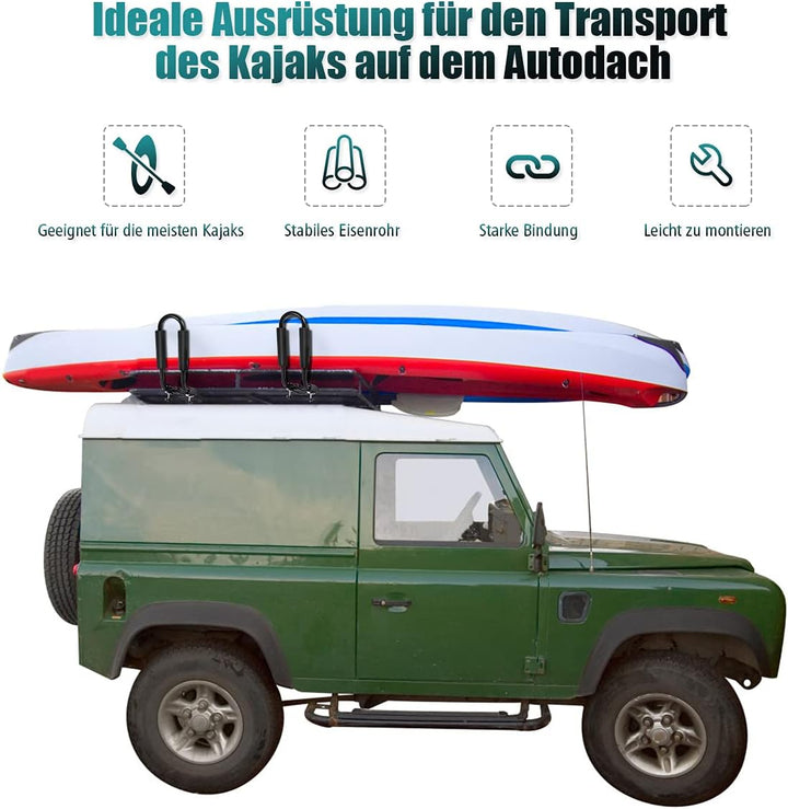 COSTWAY 4 x Kajakträger, Kajakhalter Auto, Bootshalter Autodachträger universal, Kajakstütze Bootstr