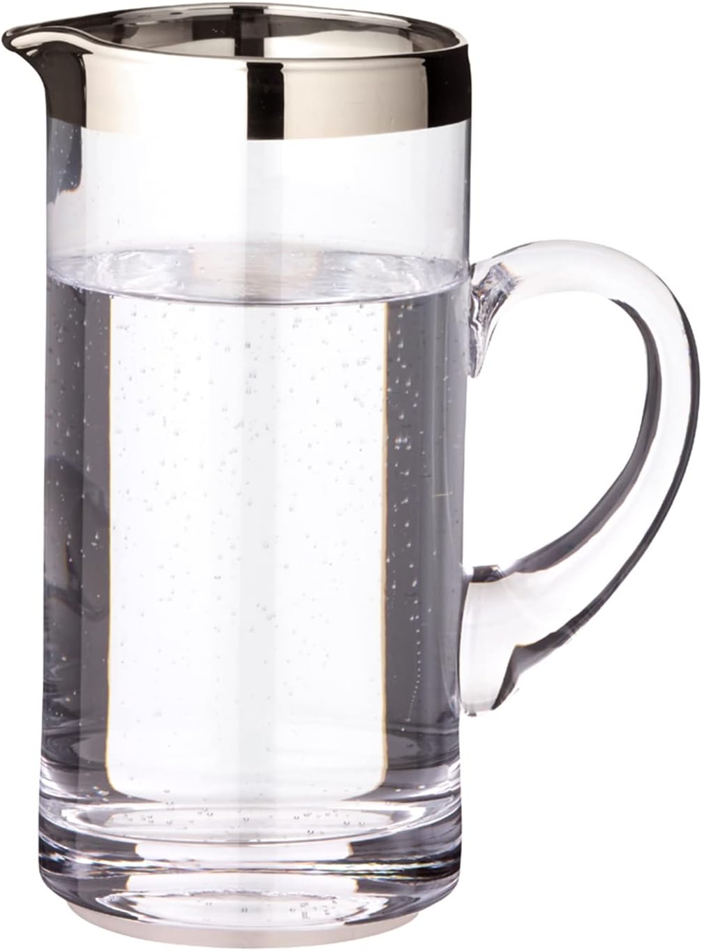 EDZARD Krug Robert, mundgeblasenes Kristallglas mit Platinrand, Höhe 20 cm, Durchmesser 10 cm, Fassu