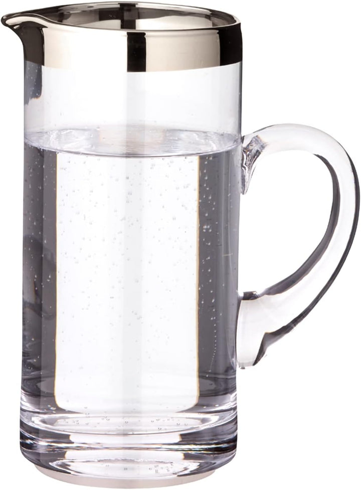 EDZARD Krug Robert, mundgeblasenes Kristallglas mit Platinrand, Höhe 20 cm, Durchmesser 10 cm, Fassu