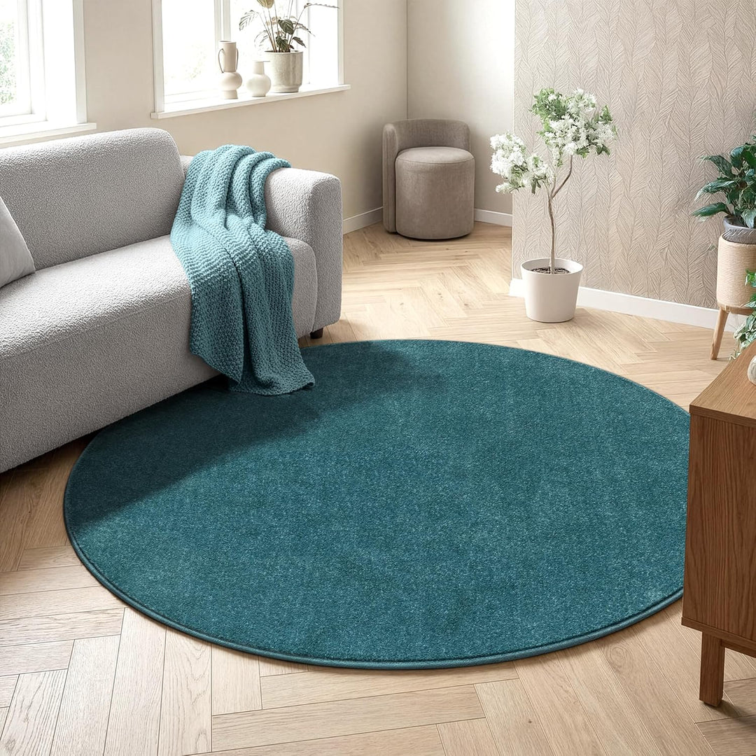 SANAT Kurzflor Teppich Wohnzimmer - Uni Modern Teppiche fürs Schlafzimmer, Arbeitszimmer, Büro, Flur