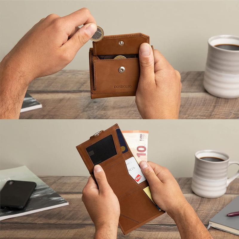 DONBOLSO NextGen Slim Portemonnaie Brieftasche - Minimal Wallet - Münzfach, RFID-Schutz, bis 11 Kart