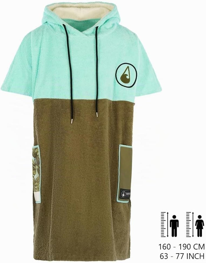 WAVE HAWAII Poncho Agueda Surfponcho 95% Baumwolle Badeponcho für Körpergrössen von 160-190 cm Umkle