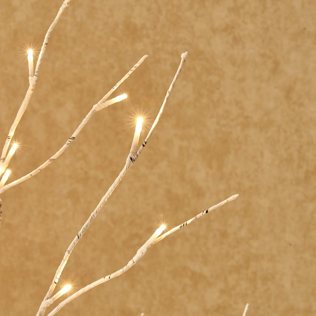 Hairui LED Baum Warmweiss 72LEDs Birke Lichterbaum 120CM Künstlicher Weihnachtsbaum mit Teilweise Fu