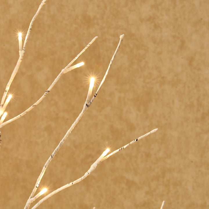 Hairui LED Baum Warmweiss 72LEDs Birke Lichterbaum 120CM Künstlicher Weihnachtsbaum mit Teilweise Fu