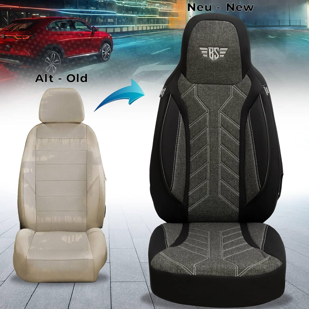 BREMER SITZBEZÜGE Mass Sitzbezüge Schonbezüge für Skoda Superb 3 Typ 3V PLKT204 PLKT204 - Schwarz/An