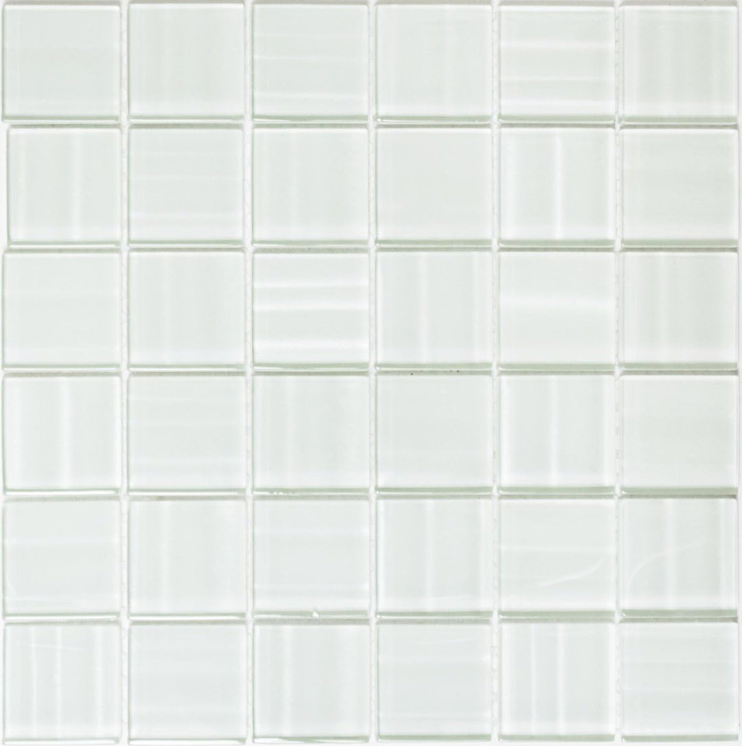 Glasmosaik Quadrat Crystal Hologramm Barcode weiss 3D Effekt Fliesenspiegel, Mosaikstein Format: 48x