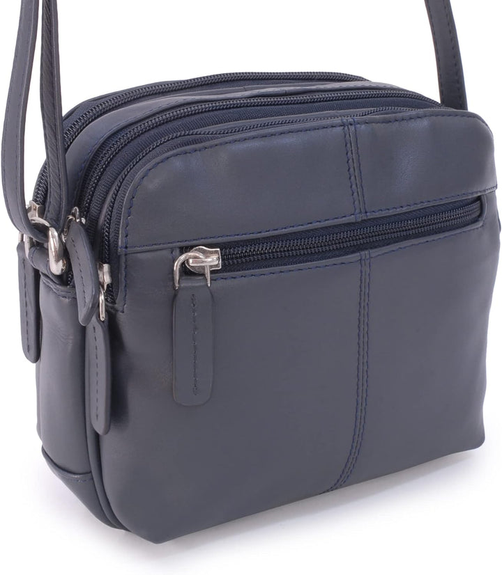 VISCONTI - Damen Leder Umhängetasche - Crossbody Bag/Handtasche Klein - Verstellbarer Schultergurt -