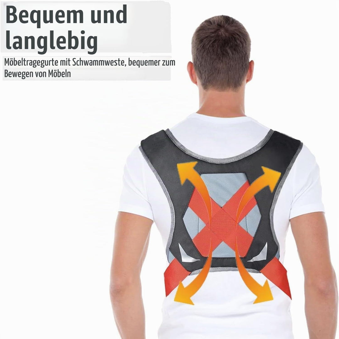 Tragegurte Umzug Kit Tragegurt für 2 Personen mit Schwamm-Weste, Multifunktionaler Hebegurt für Möbe