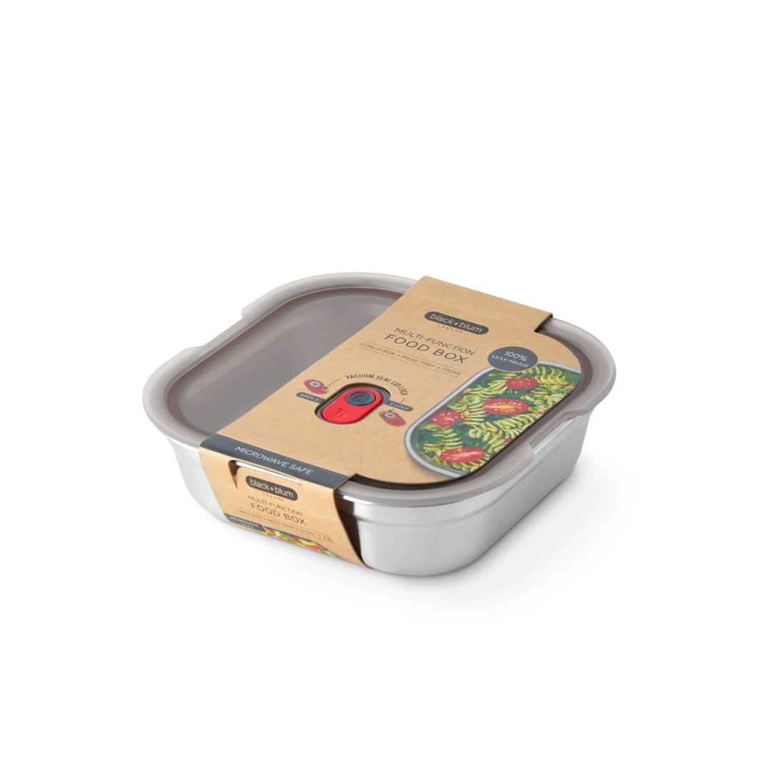 BLACK + BLUM Multifunktions Lunchbox Edelstahl 1,1 L | 100% auslaufsichere Meal Prep Boxen mit Vakuu