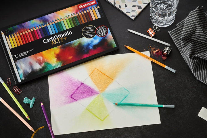 Pastellkreidestift - STABILO CarbOthello - ARTY+ - 24er Metalletui - mit 24 verschiedenen Farben 24e