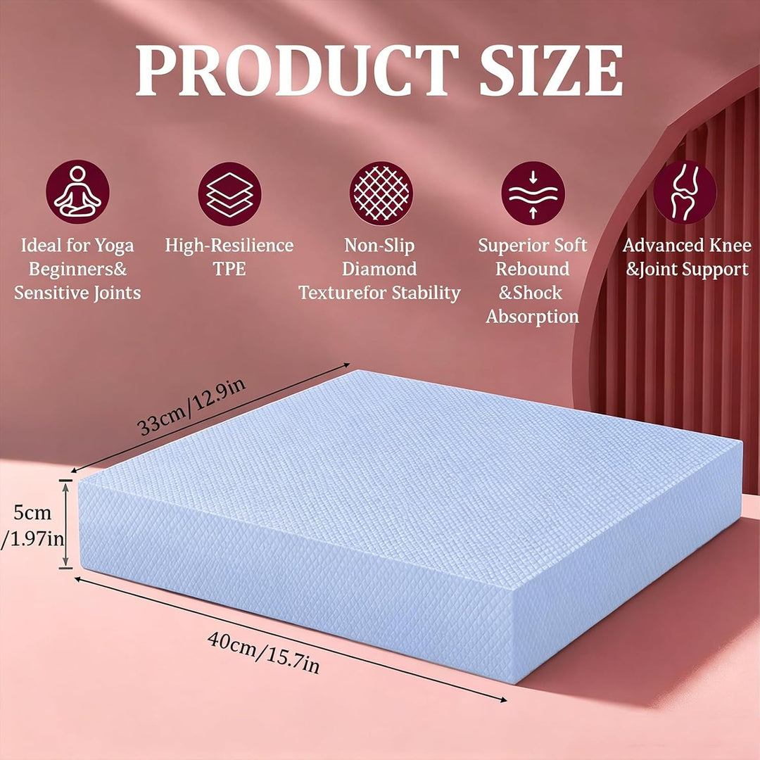2er-Sets Balance Pad 5cm Dickes Gleichgewichtskissen 40x33cm | Rutschfest Balance-Kissen Weichschaum